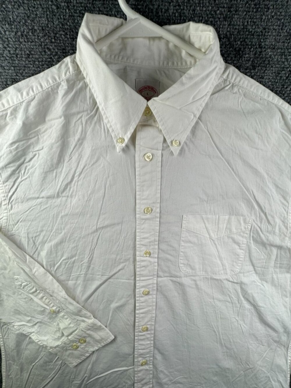 Brooks Brothers Long Sleeve Button Up Shirt Large Regular Fit All Cotton Men